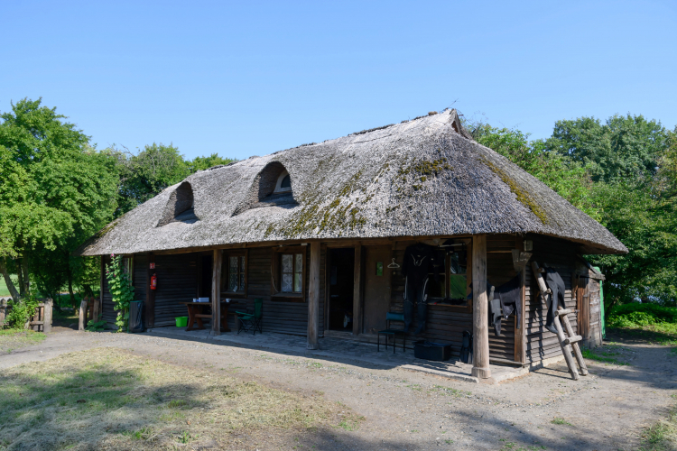 Jeden z obiektów Muzeum Pierwszych Piastów na Lednicy. Fot. PAP/Jakub Kaczmarczyk