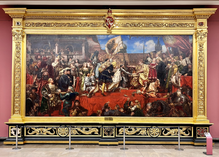 "Hołd pruski" Jana Matejki, 1882, Sukiennice – oddział Muzeum Narodowego w Krakowie. Fot. Wikimedia Commons