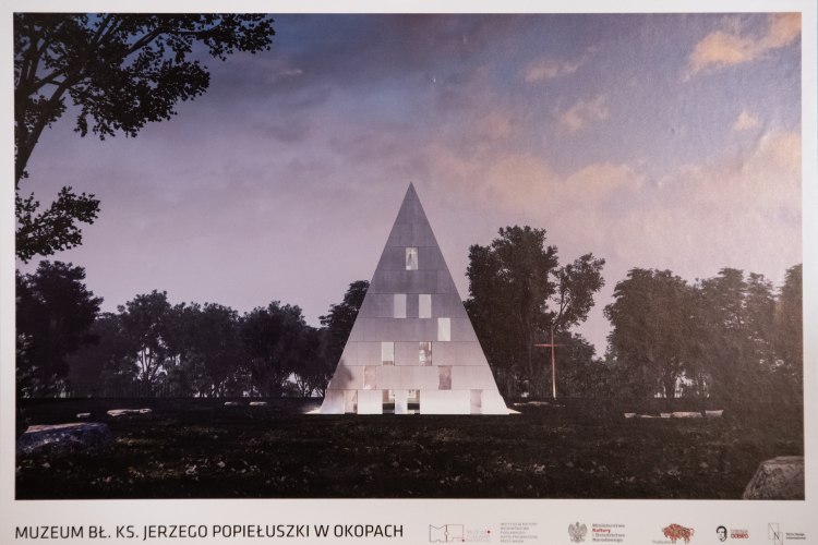 Wizualizacja siedziby Muzeum bł. ks. Jerzego Popiełuszki w Okopach. Fot. PAP/Michał Zieliński