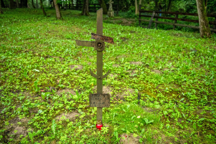 Teren cmentarza w nieistniejącej już wsi Puźniki na Ukrainie (obw. Tarnopolski). PAP/Wojtek Jargiło