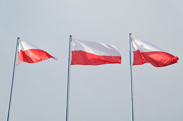 Polskie barwy narodowe wywodzą się z barw herbu Królestwa Polskiego i herbu Wielkiego Księstwa Litewskiego. Fot. PAP/Marcin Bielecki