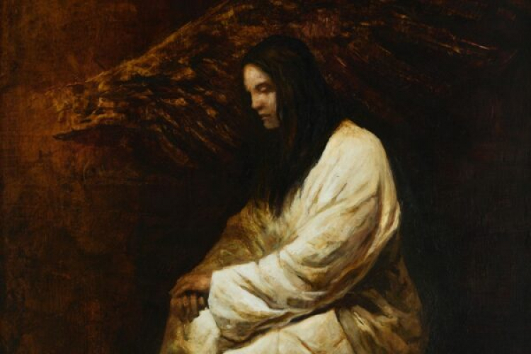 Andrzej Boj Wojtowicz „Zwiastowanie” (fragment), 2025, płótno, technika własna. Fot. maw.art.pl