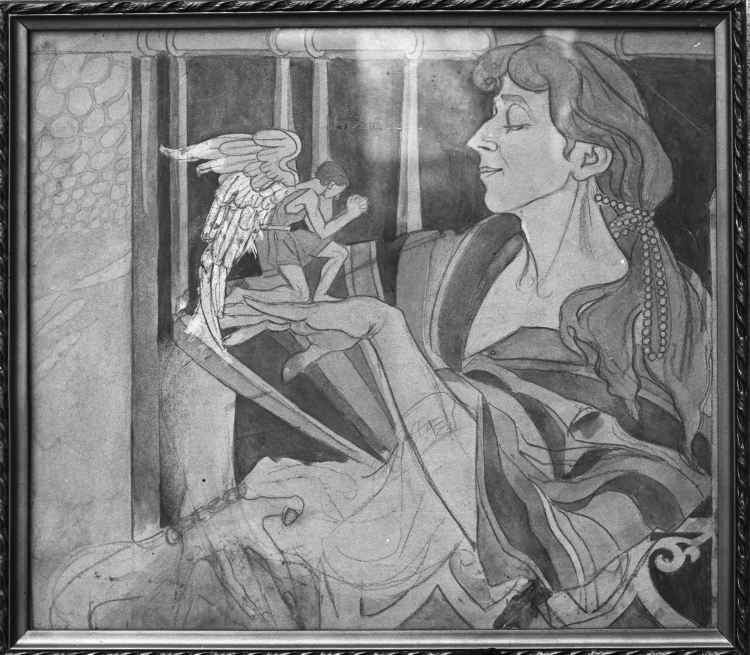 Maria Pawlikowska-Jasnorzewska, "Autoportret", ok. 1930. Fot. PAP/Reprodukcja Jakub Grelowski