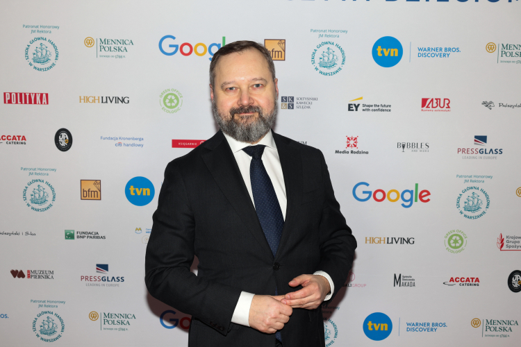 Dyrektor BN dr Tomasz Makowski na Gali Charytatywnej „Cała Polska czyta dzieciom" w styczniu 2025 r. w Szkole Głównej Handlowej w Warszawie. Fot. PAP/Albert Zawada