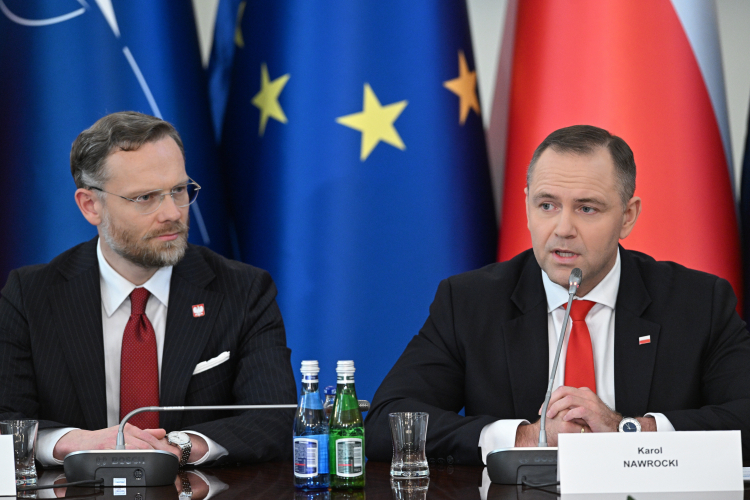 Szef KPRP Zbigniew Bogucki i prezydent RP Karol Nawrocki na posiedzeniu Rady Bezpieczeństwa Narodowego w Pałacu Prezydenckim w Warszawie 11 września 2025 r. Fot. PAP/Radek Pietruszka