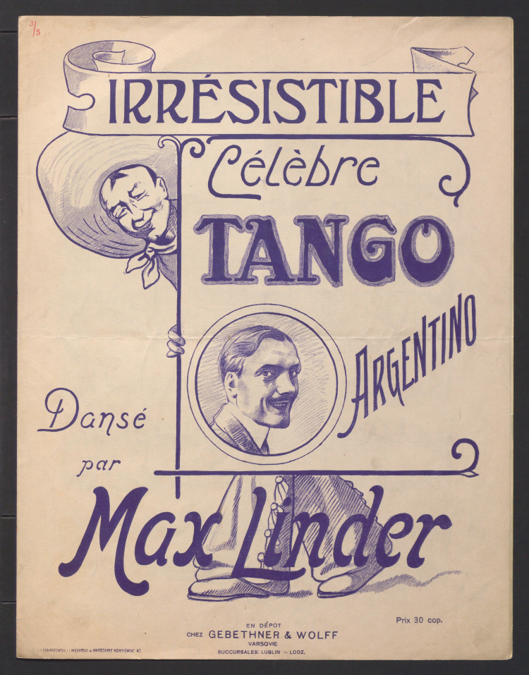 Strona tytułowa publikacji zawierającej nuty tanga. Wydawca - Gebethner & Wolff, [1912-1915]. Źródło: Polona
