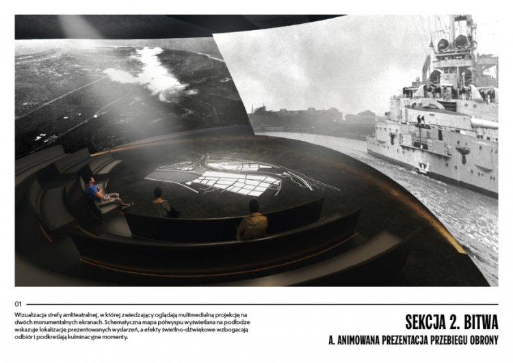 Jedna z propozycji firmy JAZ + Architekci dotyczących ekspozycji w Muzeum Westerplatte. Fot. MIIW
