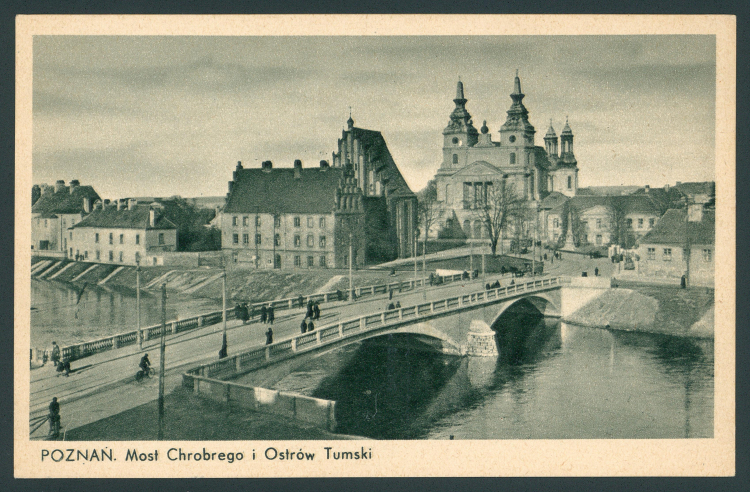 Poznań: Most Chrobrego i Ostrów Tumski, 1926-1927 /Źródło: Polona