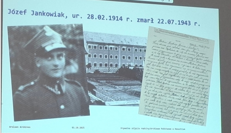 Józef Jankowiak, stracony w czasie II wojny światowej w więzieniu Stadelheim w Monachium i jego list pożegnalny. Fot. Gminna Biblioteka Publiczna w Pępowie 