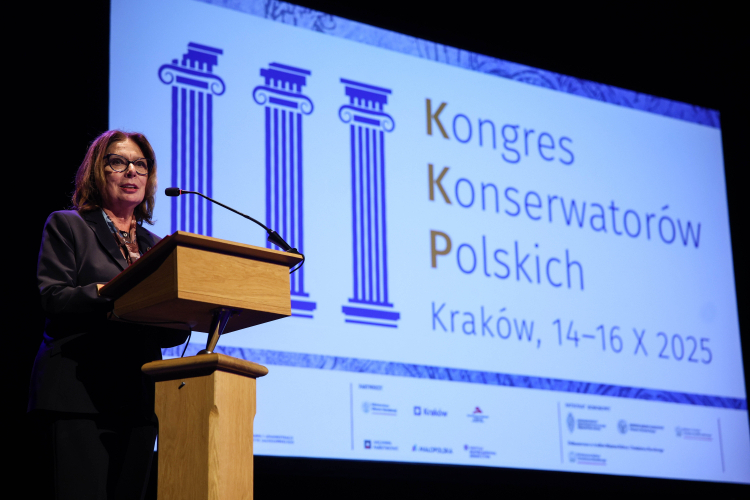 Marszałek Senatu Małgorzata Kidawa-Błońska podczas III Kongresu Konserwatorów Polskich w Krakowie. Fot. PAP/Łukasz Gągulski