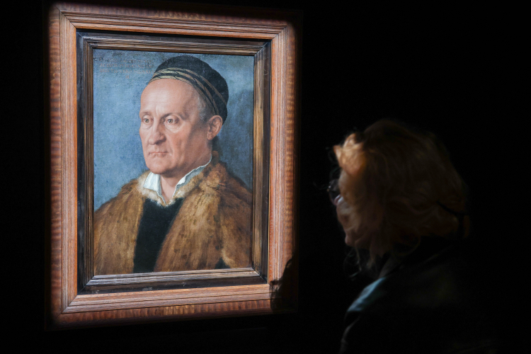Prezentowany na wystawie „Dürer i Holbein na Wawelu” obraz „Portret Jakoba Muffela” Albrechta Dürera. Fot. PAP/Łukasz Gągulski