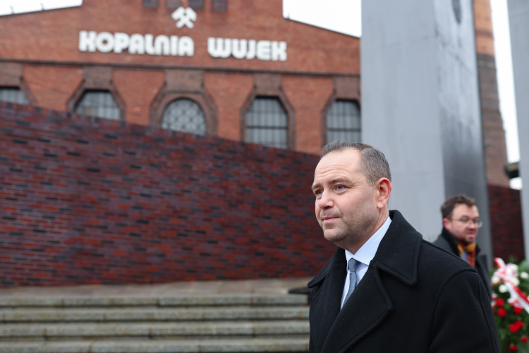 16 grudnia 2024, Karol Nawrocki jako prezes IPN podczas uroczystości z okazji rocznicy pacyfikacji kopalni Wujek w Katowicach. Fot. PAP/Michał Meissner