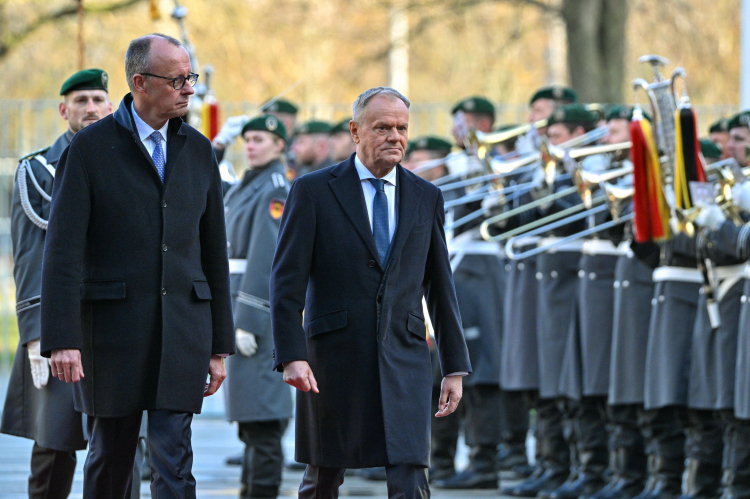 Premier Donald Tusk i kanclerz Friedrich Merz w Berlinie. Fot. PAP/Radek Pietruszka