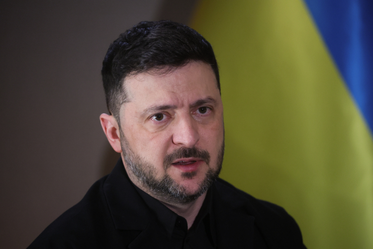 Prezydent Ukrainy Wołodymyr Zełenski podczas wywiadu w Warszawie. Fot. PAP/Leszek Szymański