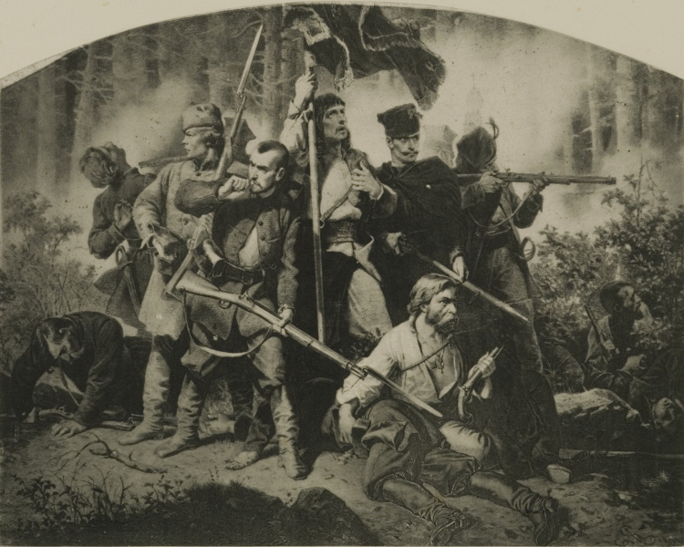 Artur Grottger, Bitwa, rysunek z cyklu Polonia, 1863 /Biblioteka Narodowa/wikipedia