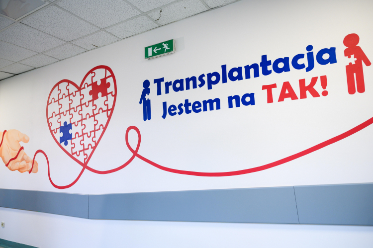 Mural promujący transplantacje w poznańskim Szpitalu Wojwódzkim. Fot. PAP/Jakub Kaczmarczyk