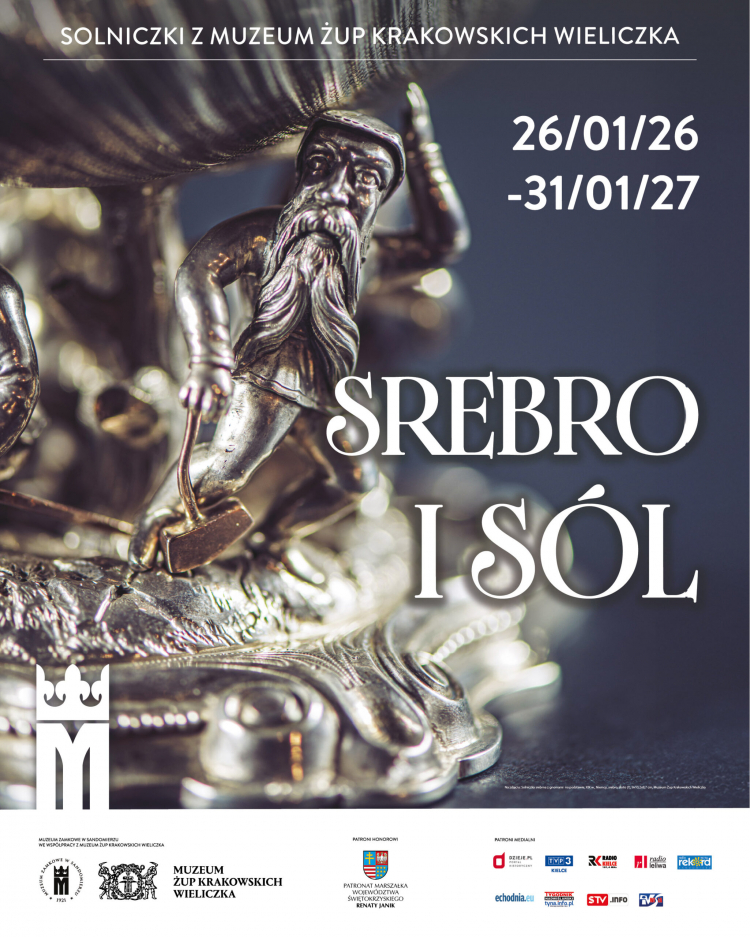 „Srebro i sól. Solniczki z Muzeum Żup Krakowskich Wieliczka” to nowa wystawa czasowa w Zamku Królewskim w Sandomierzu. Ekspozycja jest organizowana we współpracy z Muzeum Żup Krakowskich Wieliczka