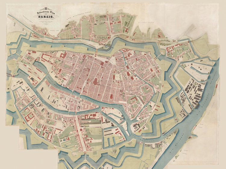 Plan Buhsego - czystorys scalony, po renowacji. Mat. Biuro Architekta Miasta Gdańska (BAM) 