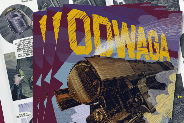 Komiks „Odwaga"  o bohaterskich kolejarzach, straconych przez Niemców w Karsznicach. Fot. domena publiczna