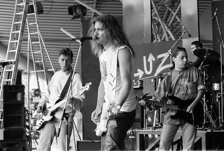 Próba przed koncertem zespołu Kobranocka, 1993 Fot. PAP/Krzysztof Świderski 