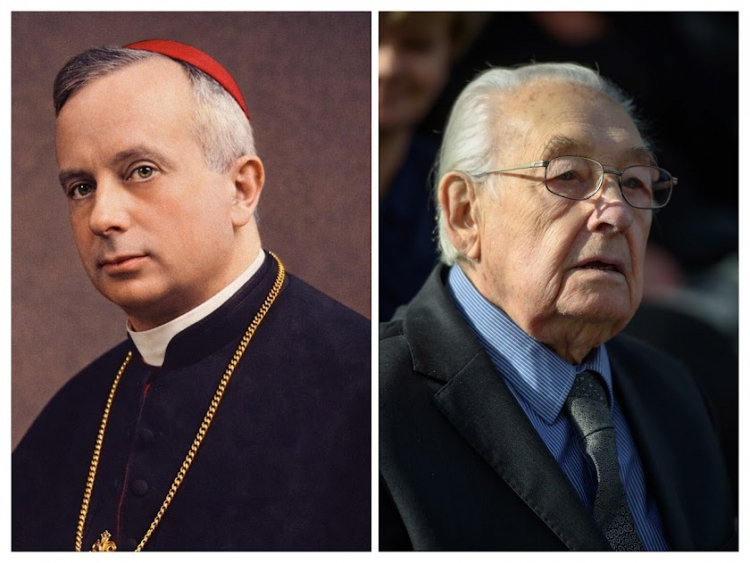 Kardynał Edmund Dalbor, Andrzej Wajda. Fot. collage/konkatedra-ostrowwlkp.pl/PAP/Paweł Topolski