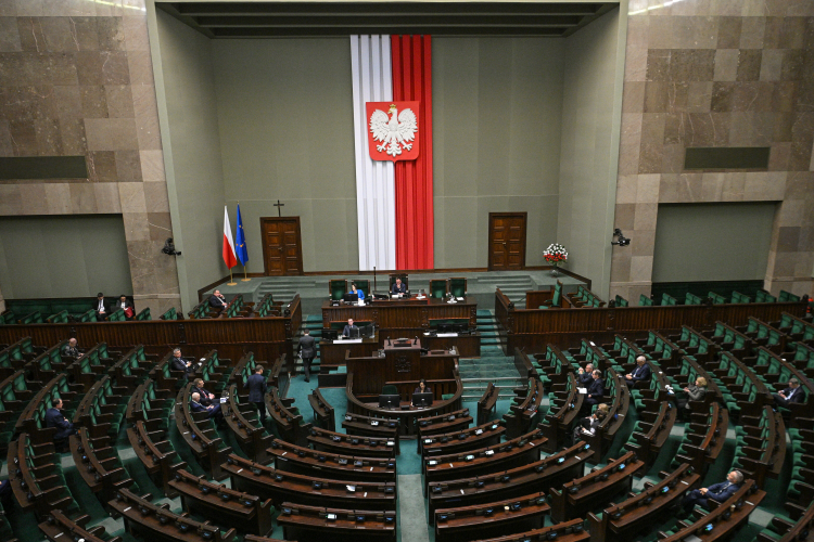Sala posiedzeń Sejmu. Fot. PAP/Marcin Obara