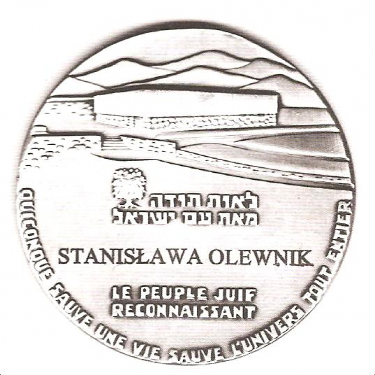 Medal Sprawiedliwy Wśród Narodów Świata dla Stanisławy Olewnik. Fot. Bohdan Piętka