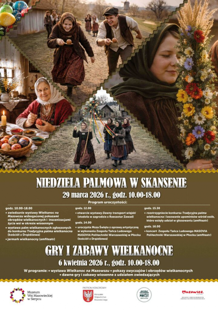 „Niedziela Palmowa w skansenie” rozpocznie się przed południem i potrwa do wieczora. Fot. mwmskansen.pl