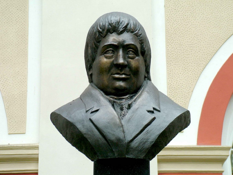 Popiersie J.M.Ossolińskiego na dziedzińcu wrocławskiego Ossolineum. Fot. Stako, CC BY-SA 3.0 <http://creativecommons.org/licenses/by-sa/3.0/>, via Wikimedia Commons
