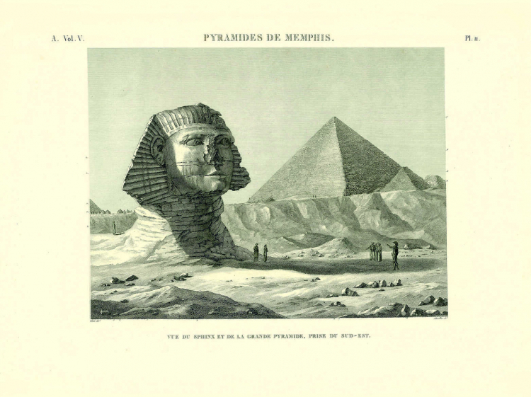 Piramida Cheopsa. Ilustracja Biblioteque Nationale de France/Muzeum w Gliwicach