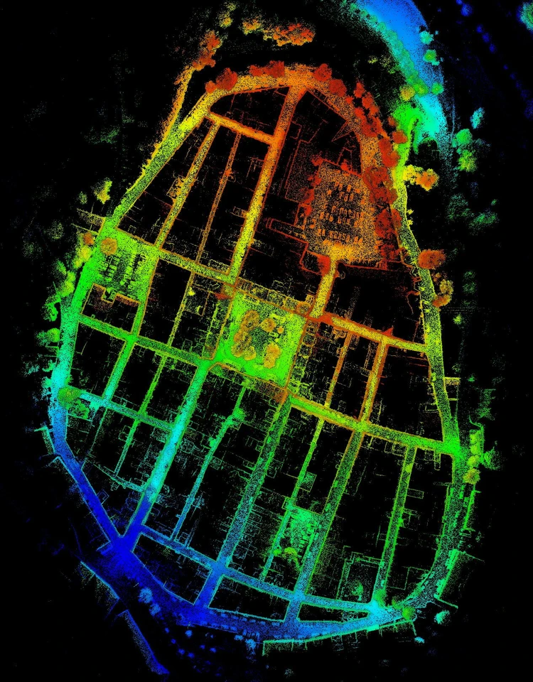 Chmura punktów z mobilnego skanowania laserowego. Fot. Politechnika Wrocławska