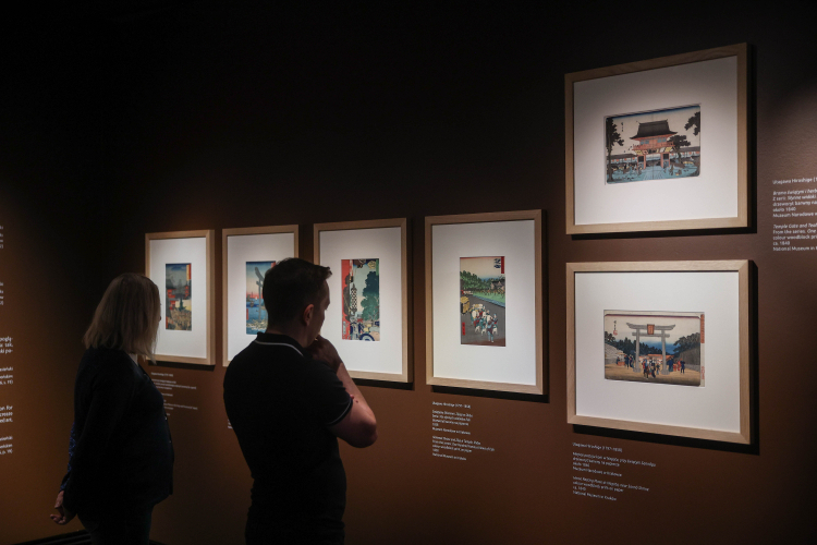 Otwarcie wystawy pt. „Wajda. W stulecie urodzin”, w Muzeum Sztuki i Techniki Japońskiej Manggha w Krakowie. Fot. PAP/Łukasz Gągulski