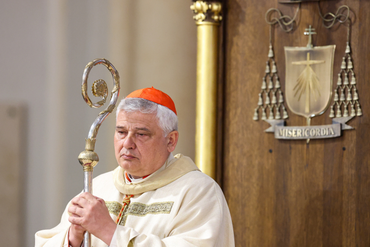 Kardynał Konrad Krajewski podczas ingresu w Łodzi. Fot. PAP/Marian Zubrzycki