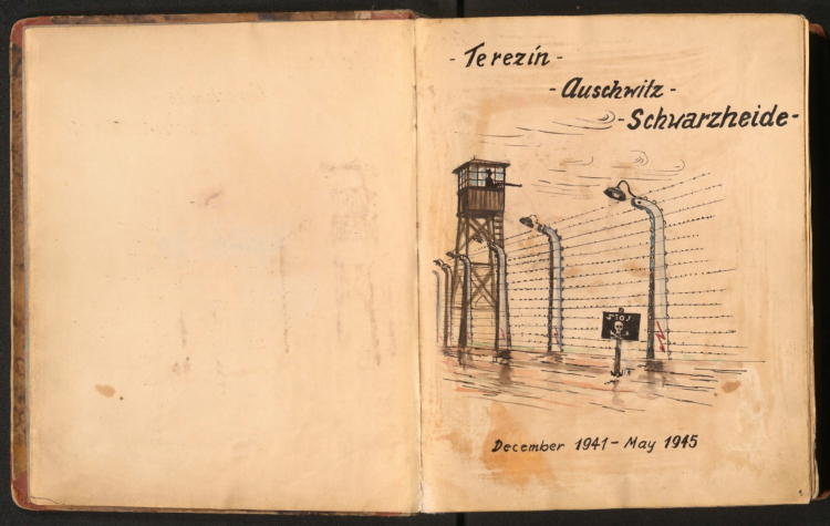 Muzeum Auschwitz pozyskało ilustrowany dziennik autorstwa ocalałego Alfreda Kantora. Fot. Auschwitz Memorial / Muzeum Auschwitz﻿