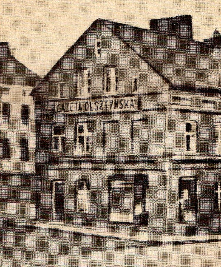 Budynek redakcji "Gazety Olsztyńskiej" zburzony w 1939 przez Niemców. Fot. nn, Public domain, via Wikimedia Commons