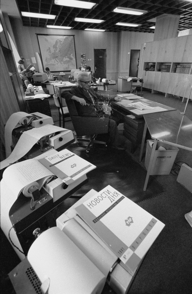 Paweł Kwieciński, redaktor naczelny Redakcji Informacji PAP, 17 lipca 1981 r., Warszawa