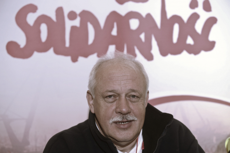 Kazimierz Grajcarek w miasteczku namiotowym zbudowanym przez związkowców przed Sejmem, 2013 r. PAP/Rafał Guz