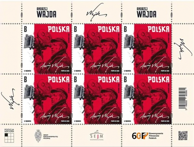  Znaczek Poczty Polskiej z okazji 100. rocznicy urodzin Wajdy./Źródło: poczta-polska.pl