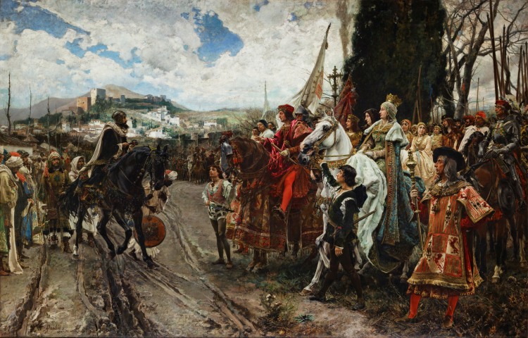La Rendición de Granada, obraz z 1882 ukazujący kapitulację Grenady, malarz: Francisco Pradilla y Ortiz. /Źródło: pl.wikipedia