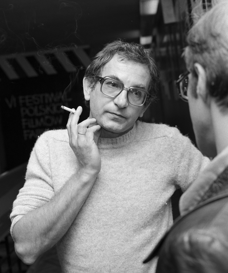 Gdańsk 10.09.1979 r. Krzysztof Kieślowski na VI Festiwalu Polskich Filmów Fabularnych. Fot. PAP/Stefan Kraszewski