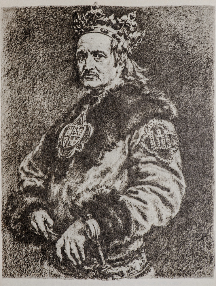Król Władysław Jagiełło. Reprodukcja rysunku Jana Matejki. Fot.  PAP/Reprodukcja/Wojtek Pacewicz 
