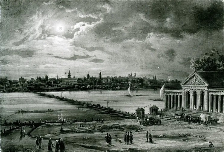 "Zaćmienie słońca w roku 1851" - zaginiony obraz Marcina Zalewskiego. Reprodukcja: https://www.gov.pl/web/kultura/