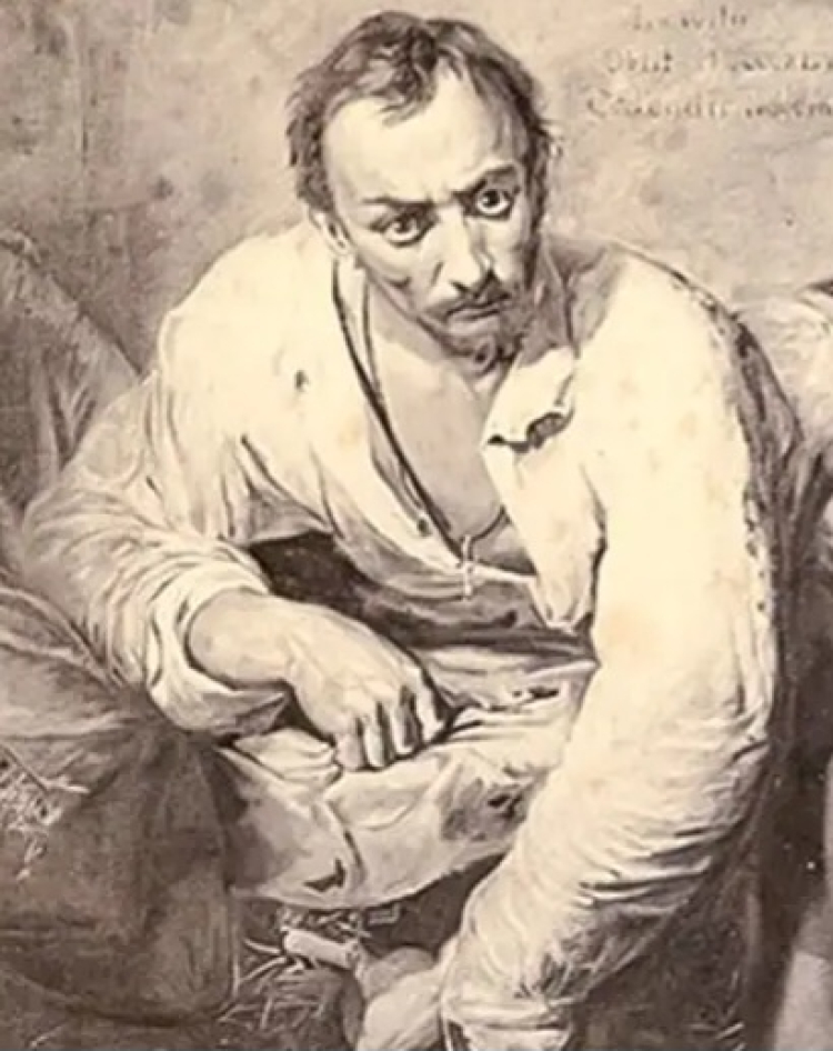 Fragment reprodukcji obrazu "Śmierć Karola Levittoux" autorstwa Antoniego Kozakiewicza. Źródło: Antoni Kozakiewicz, Public domain, via Wikimedia Commons
