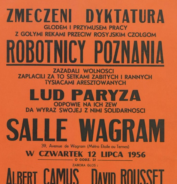 Plakat wiecu silidarności z robotnikami Poznańskiego Czerwca. Fot. IPN