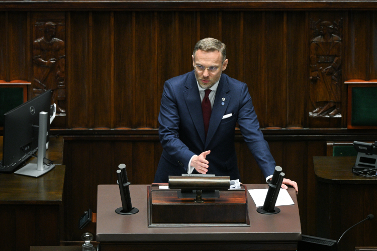 Zbigniew Bogucki, szef kancelarii Prezydenta RP w Sejmie: To, co wydarzyło się na Wołyniu i w Małopolsce Wschodniej, trzeba nazwać po imieniu. To było ludobójstwo. Fot. PAP/Marcin Obara