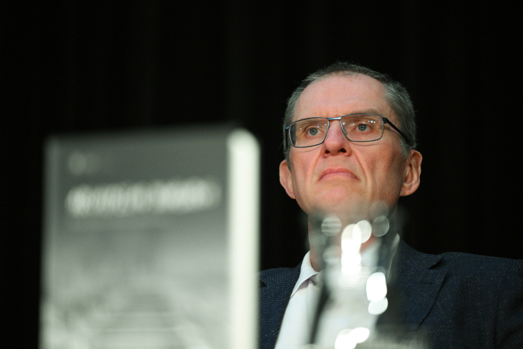 Dziennikarz i działacz mniejszości polskiej na Białorusi Andrzej Poczobut na spotkaniu w Instytucie Pileckiego w Warszawie. Fot. PAP/Radek Pietruszka