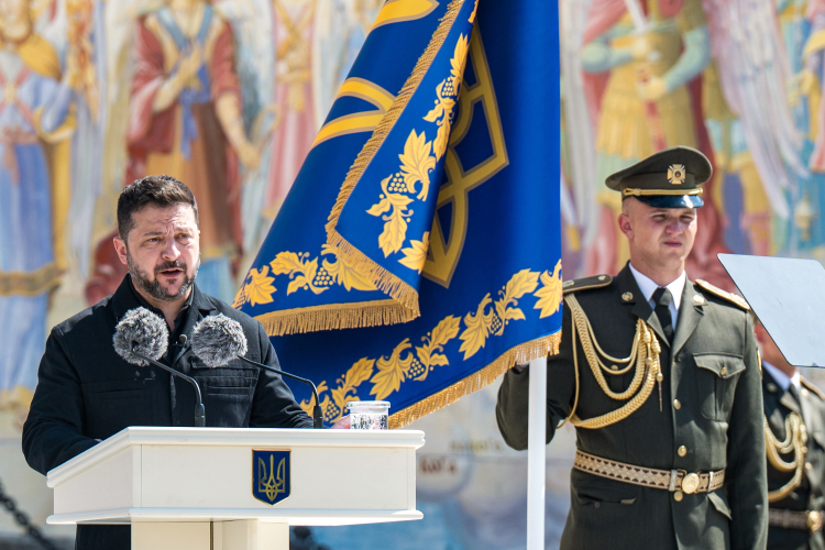 Prezydent Ukrainy Wołodymyr Zełenski. Fot. PAP/Vladyslav Musiienko