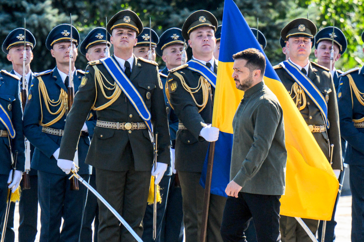 Wołodymyr Zełenski, prezydent Ukrainy, podpisał ustawę o Panteonie Narodowym. Fot. PAP/Vladyslav Musiienko