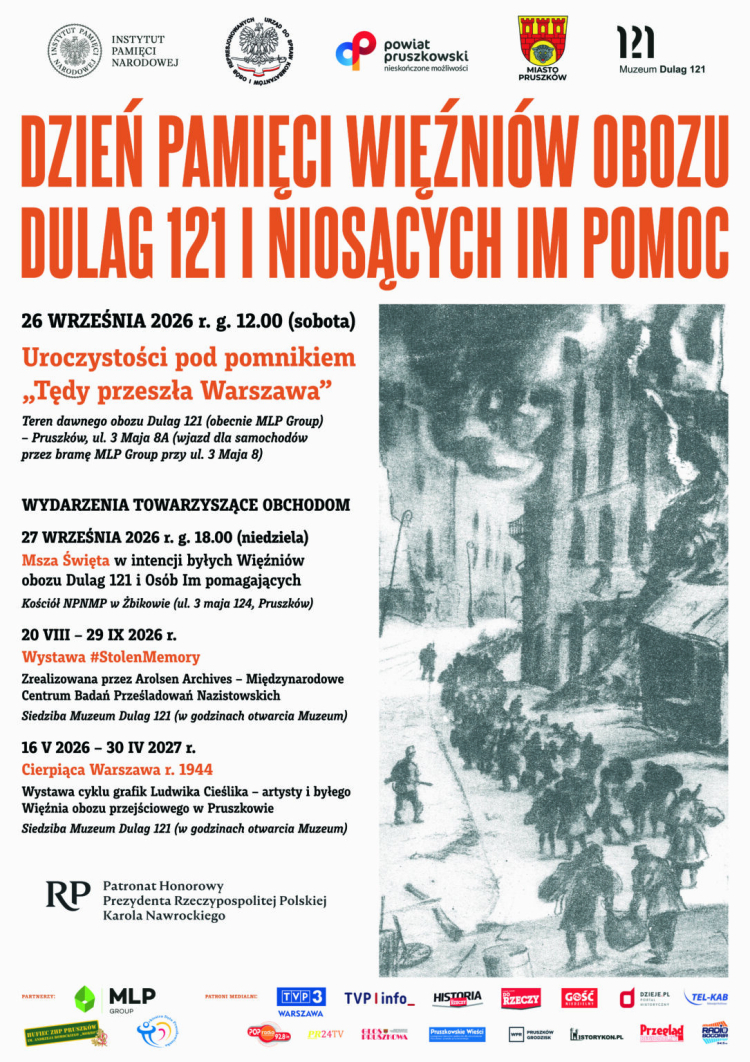 W dniach od 26 września do 2 października 2026 roku odbędą się Obchody Dnia Pamięci Więźniów Obozu Dulag 121 i Niosących Im Pomoc.
