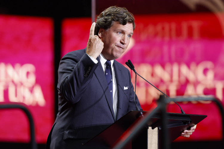 Tucker Carlson. Fot. PAP/EPA/Caroline Brehman